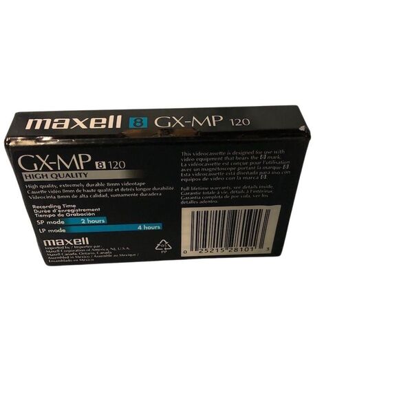 Maxell 8mm GX-MP 120 High Quality Recordable Camcorder Cassette New - Picture 2 of 2